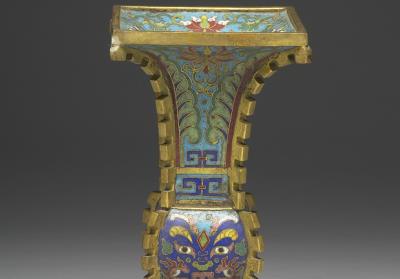 图片[2]-Set of five altar offerings in cloisonne enamels – Vase, Qing dynasty (1644-1911)-China Archive